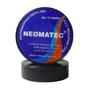 Изолента Neomatec 19мм х 25 метров черная