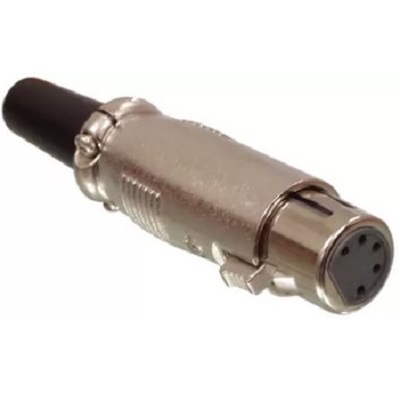 Разъем XLR 5P гн металл на кабель с хомутом