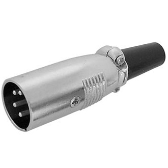 Разъем XLR 4P шт металл на кабель с хомутом