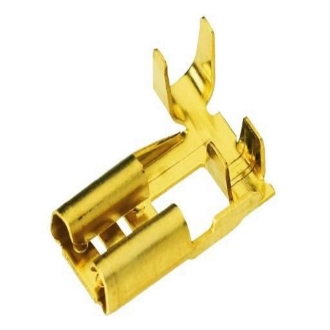 Клемма плоская неизолированная DJ-250 (мама) желтая угловая 1-1,5мм B 099