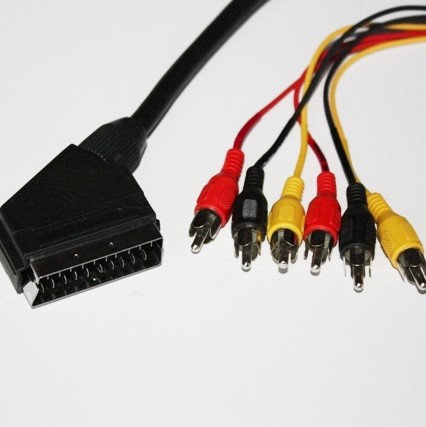 Шнур SCART шт - 6 x RCA шт OD9.0мм 1.5м