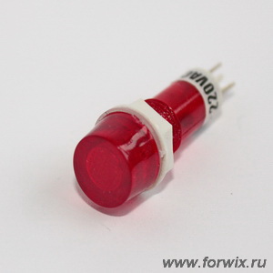 Лампа неоновая XDN(202) 220V круглая, красная