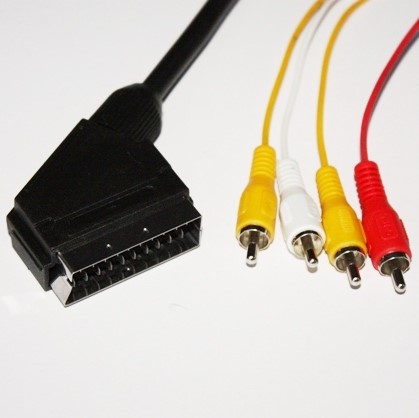 Шнур SCART шт - 4 x RCA шт OD8.0мм круглый 1.5м