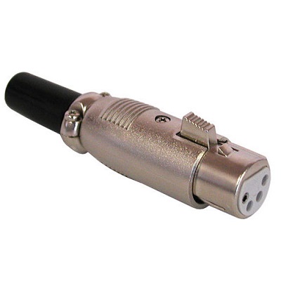 Разъем XLR 4P гн металл на кабель с хомутом