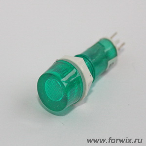 Лампа неоновая XDN(202) 220V круглая, зеленая
